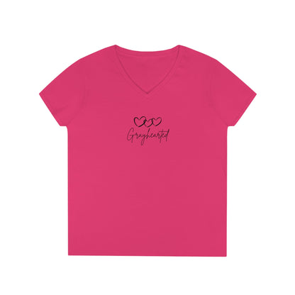 Grayceful 3 hearts Ladies' V-Neck T-Shirt Grayceful LLC
