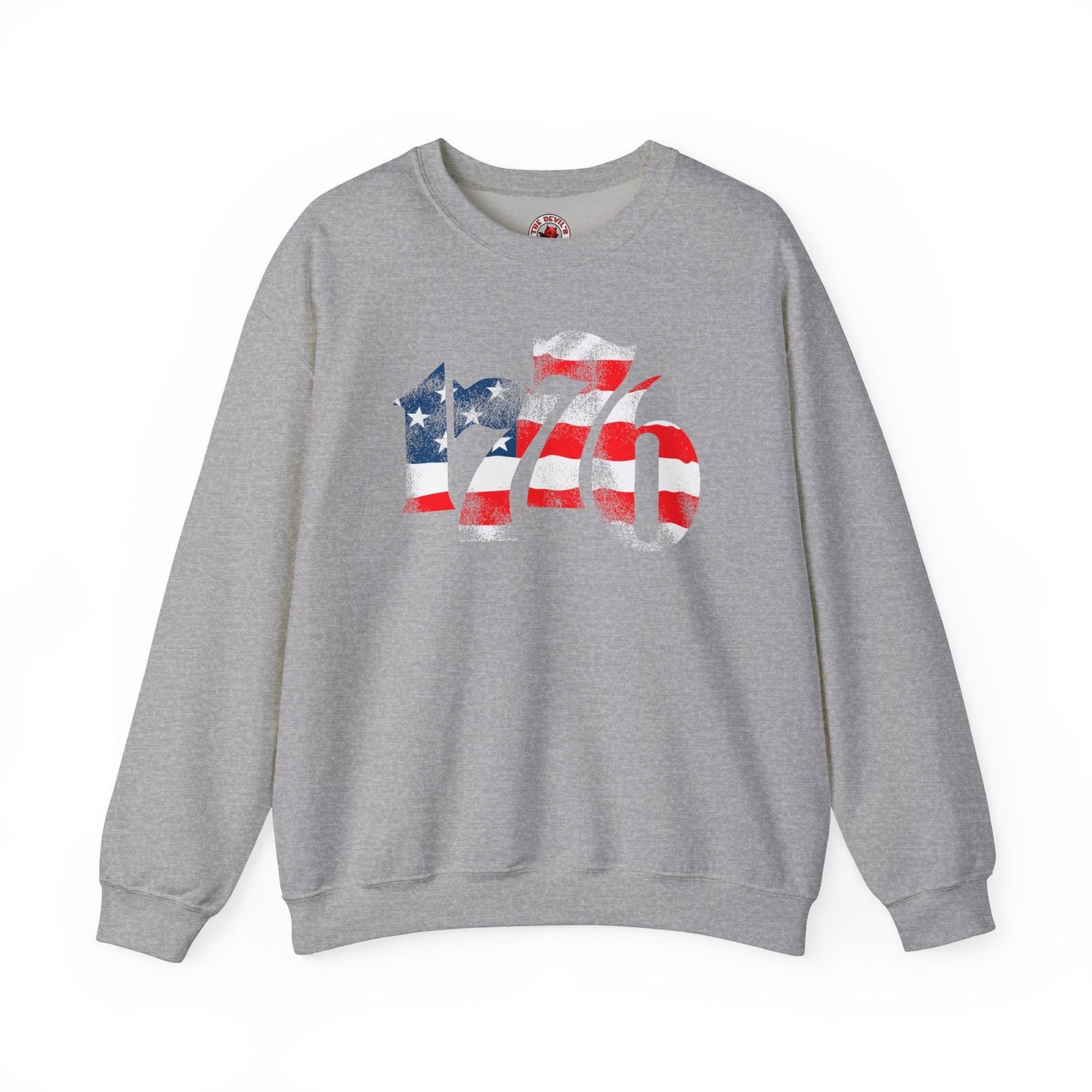 1776 American Flag Crewneck Sweatshirt The Devil's Pickle