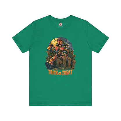 Axe Wielding Zombie Trick or Treat T-Shirt The Devil's Pickle