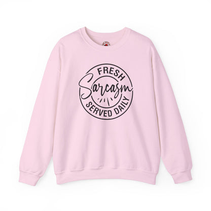 Fresh Sarcasm Served Daily Crewneck Sweatshirt The Devil's Pickle