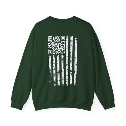 American Flag QR Code Crewneck Sweatshirt The Devil's Pickle