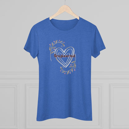 Grayhearted Women's Triblend Tee - Floral Heart Design Grayceful LLC