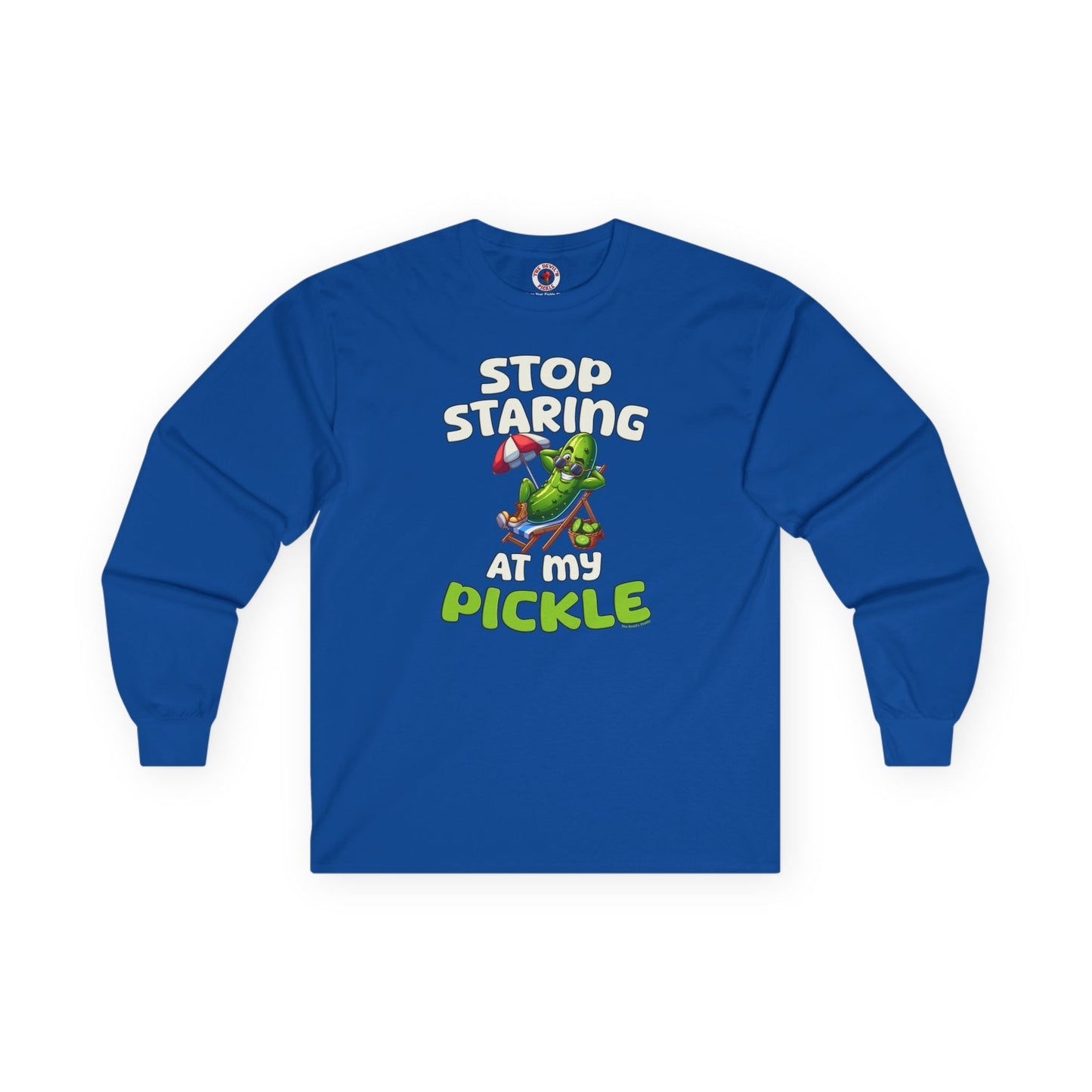 Stop Staring At My Pickle Long Sleeve Tee The Devil's Pickle