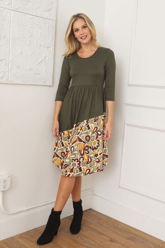 Asymmetrical Accent Midi Dress See size chart under “more details” The Fashion Celestial