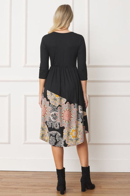 Asymmetrical Accent Midi Dress See size chart under “more details” The Fashion Celestial