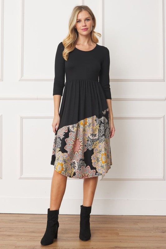 Asymmetrical Accent Midi Dress See size chart under “more details” The Fashion Celestial