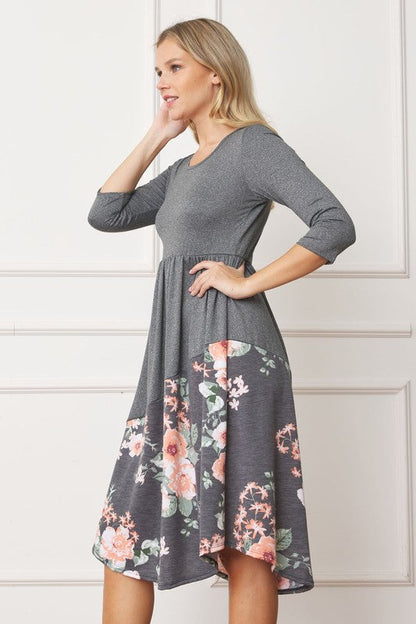 Asymmetrical Accent Midi Dress See size chart under “more details” The Fashion Celestial