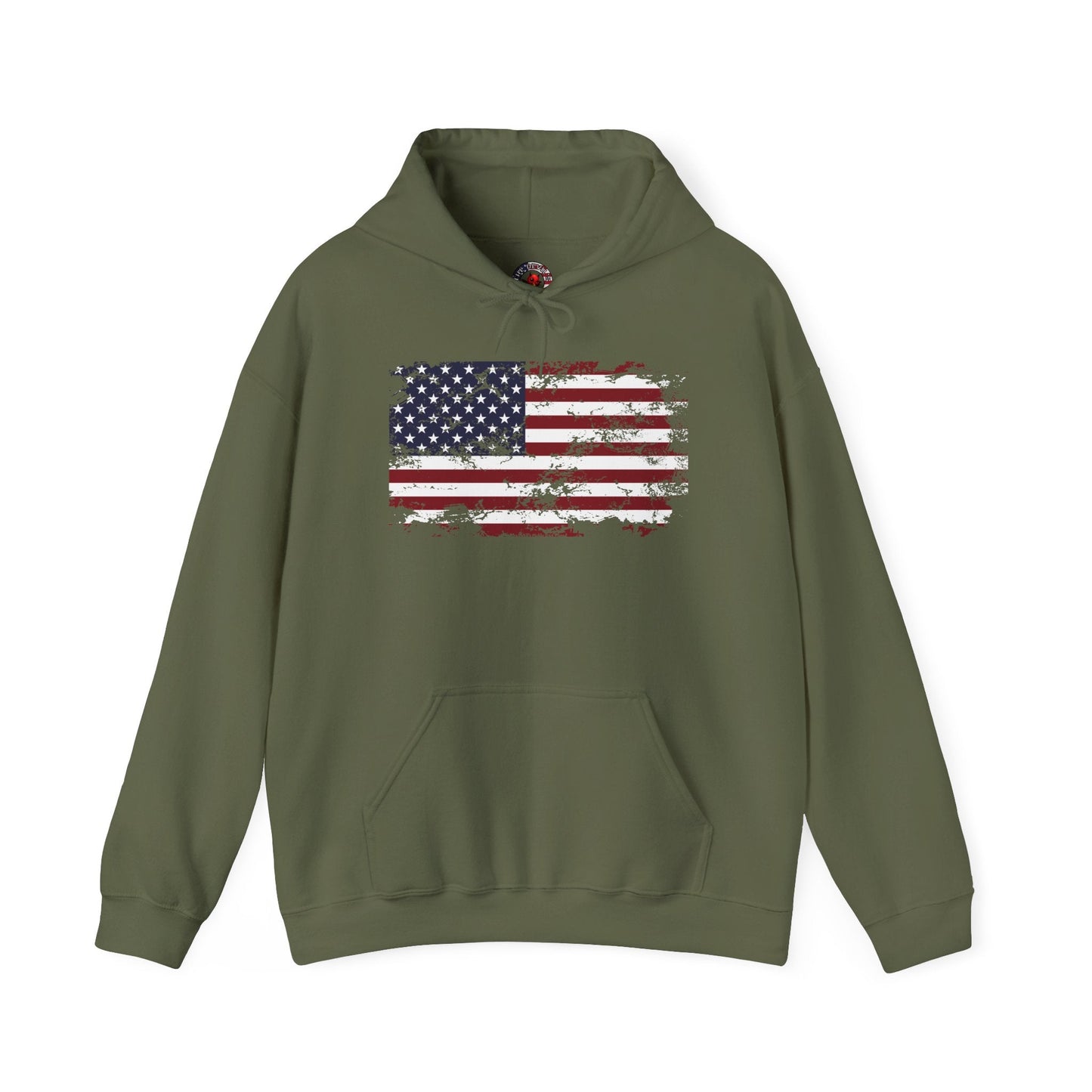 Vintage Style American Flag Hooded Sweatshirt The Devil's Pickle