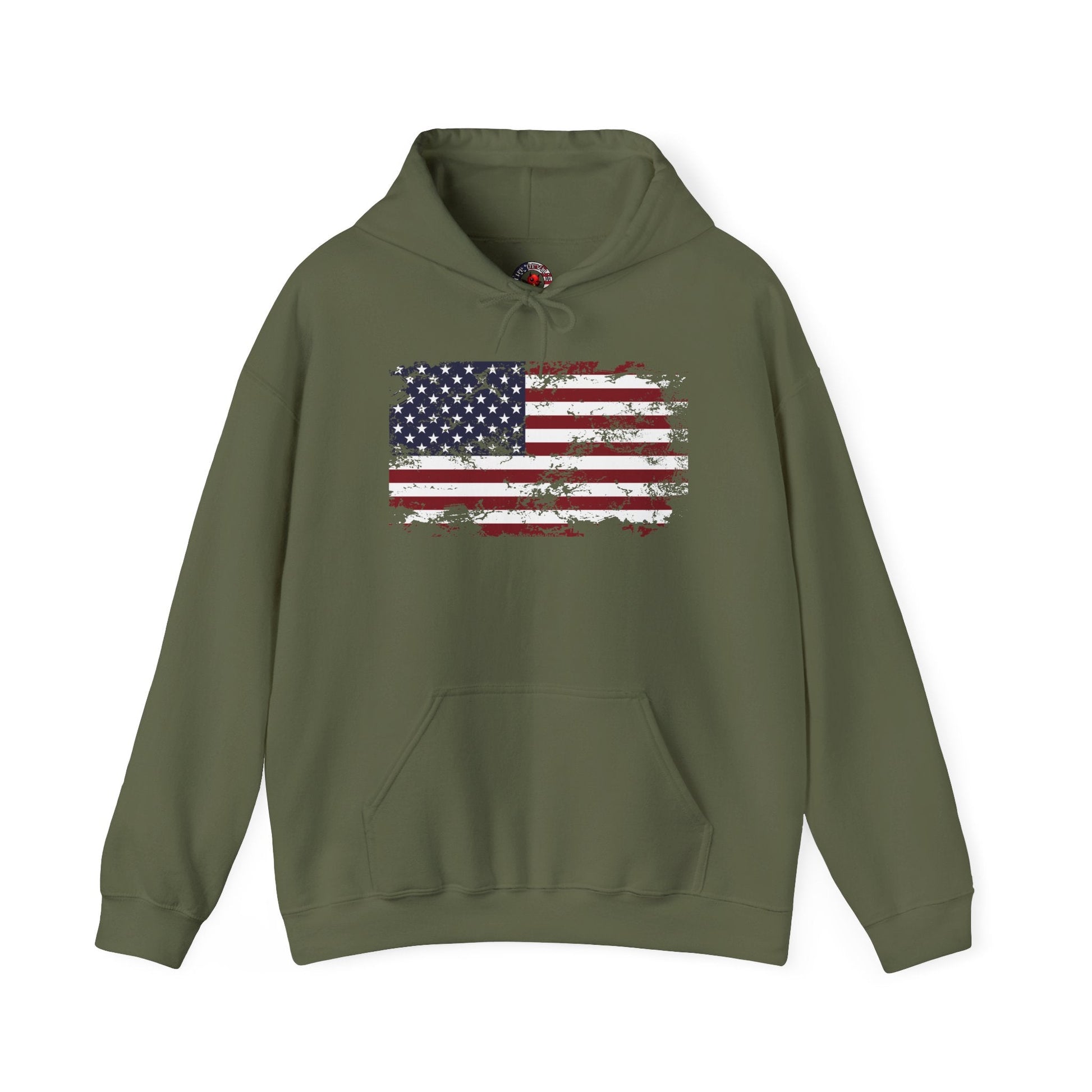 Vintage Style American Flag Hooded Sweatshirt The Devil's Pickle
