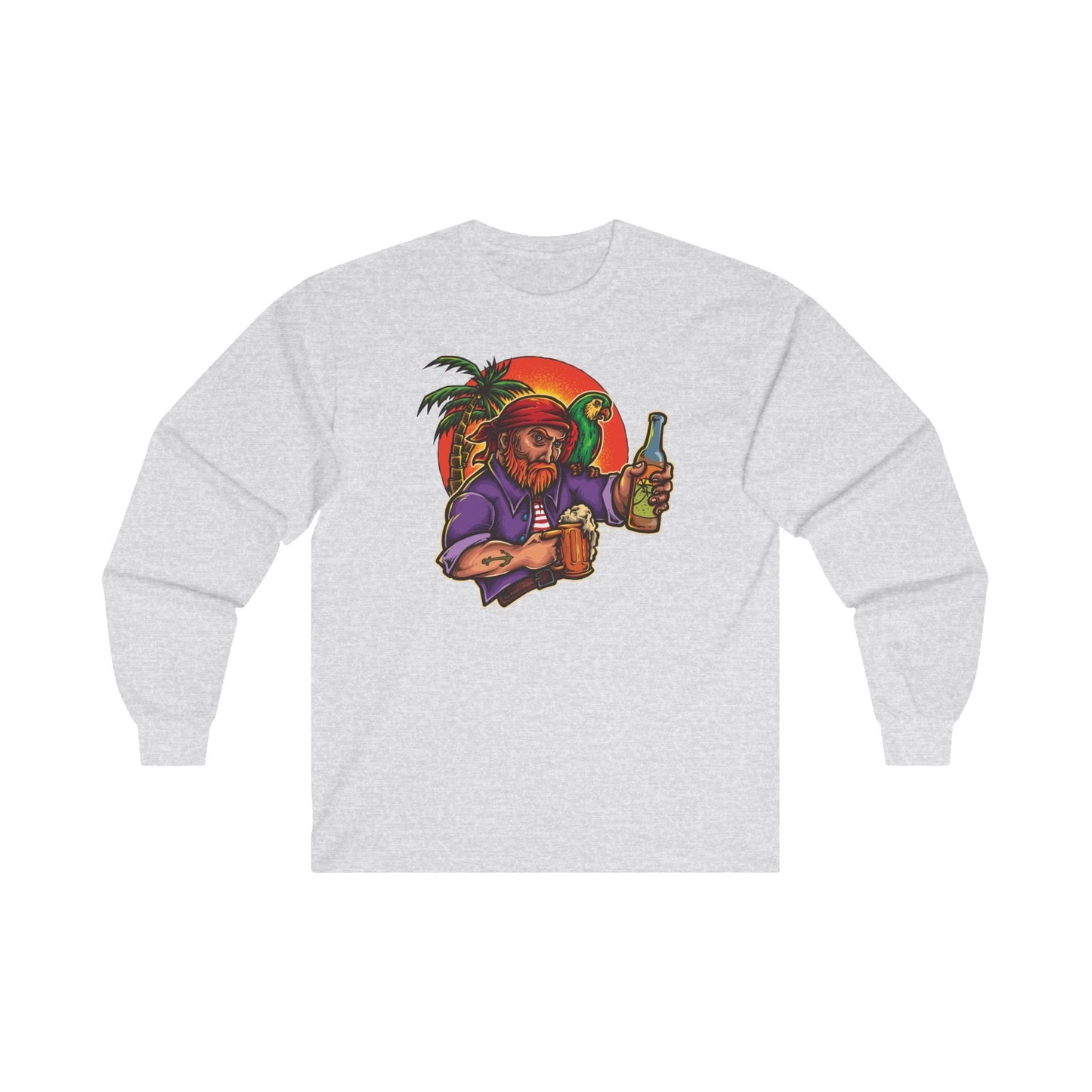 Sunset Pirate Beer Long Sleeve Tee The Devil's Pickle