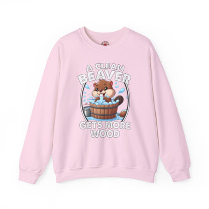 A Clean Beaver Gets More Wood Crewneck Sweatshirt The Devil's Pickle