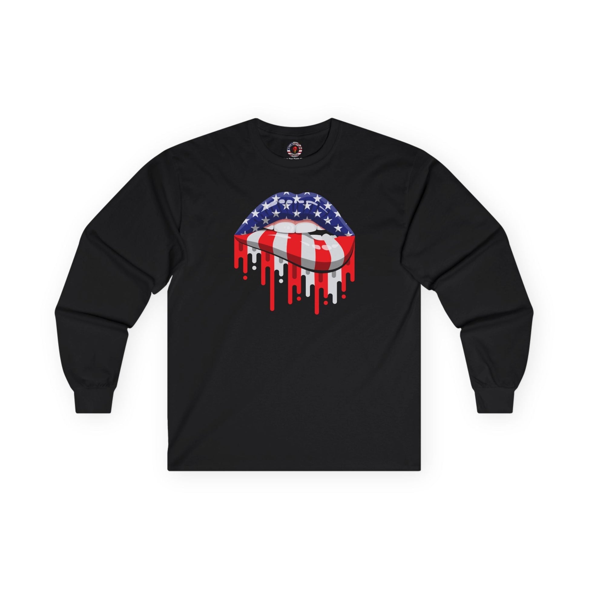 American Flag Lips Long Sleeve Tee The Devil's Pickle