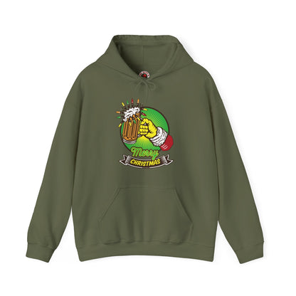 Merry Christmas Beer Hooded Sweatshirt The Devil's Pickle