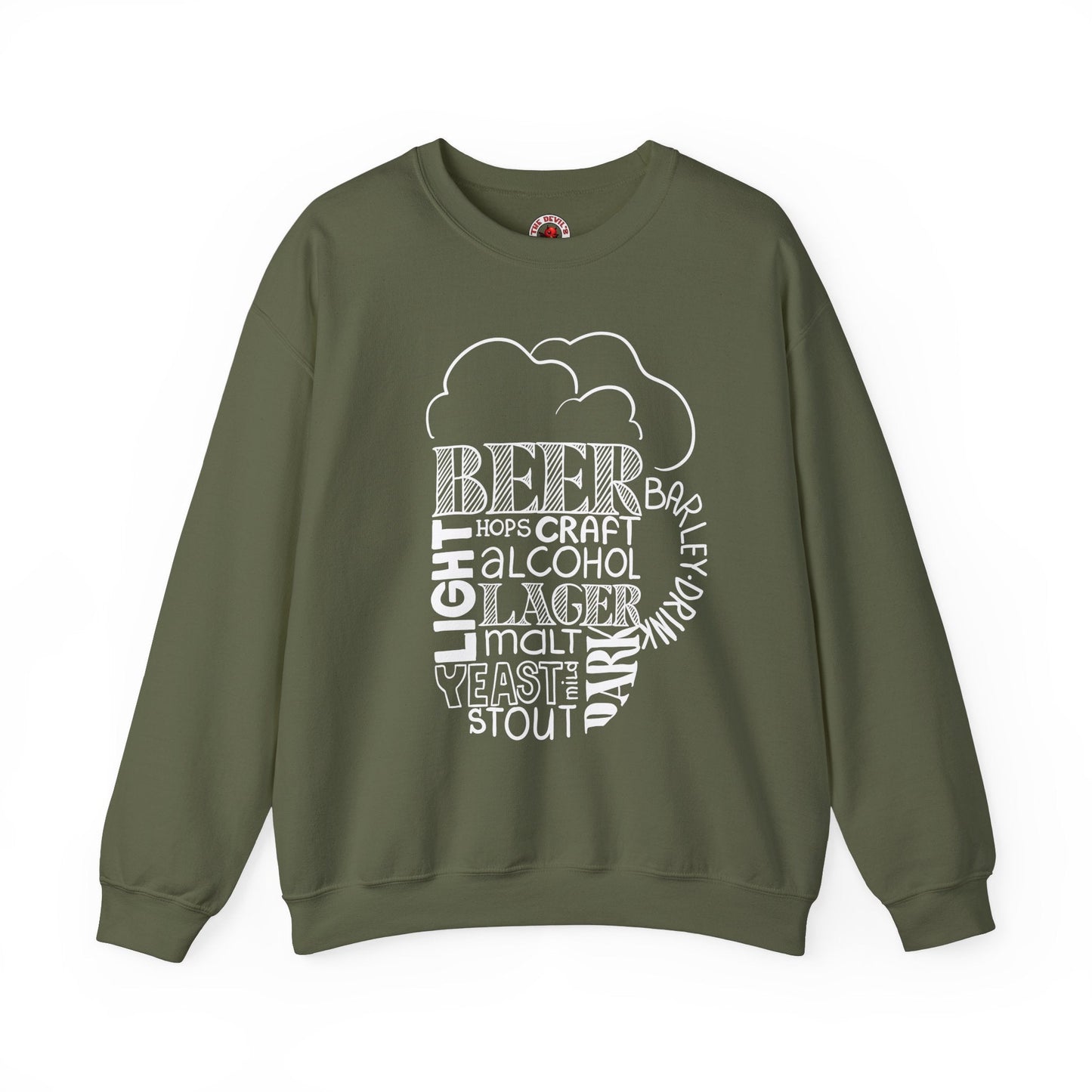 Beer Mug Of Words Crewneck Sweatshirt The Devil's Pickle