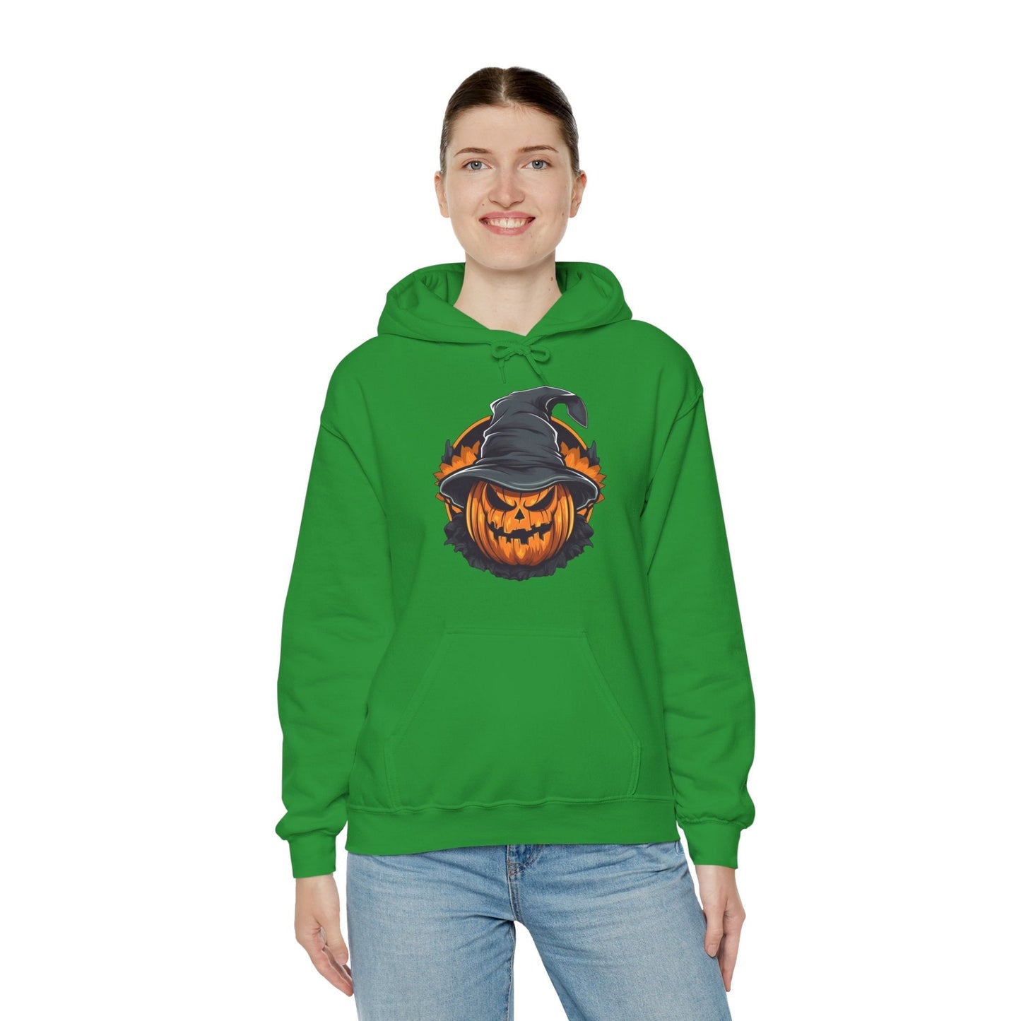 Scary Witch Pumpkin Halloween Hooded Sweatshirt The Devil's Pickle