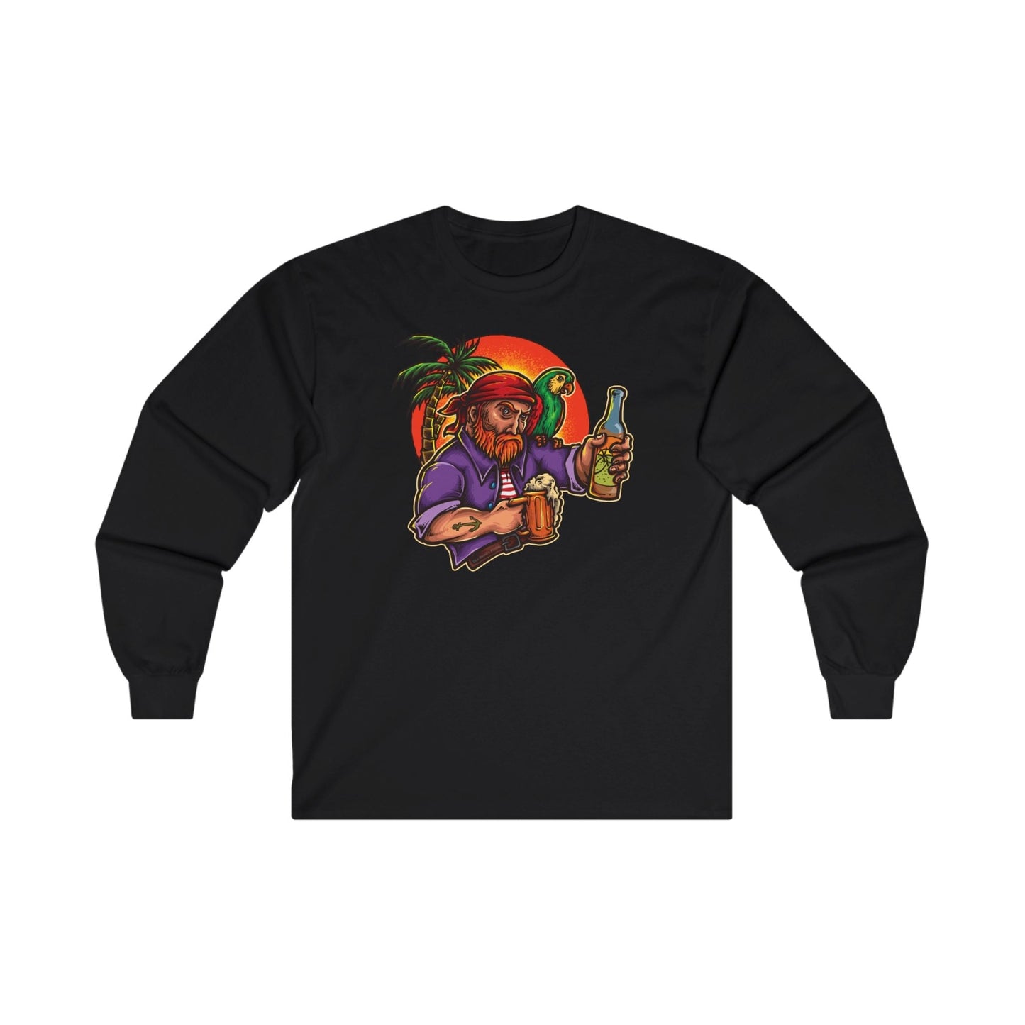 Sunset Pirate Beer Long Sleeve Tee The Devil's Pickle
