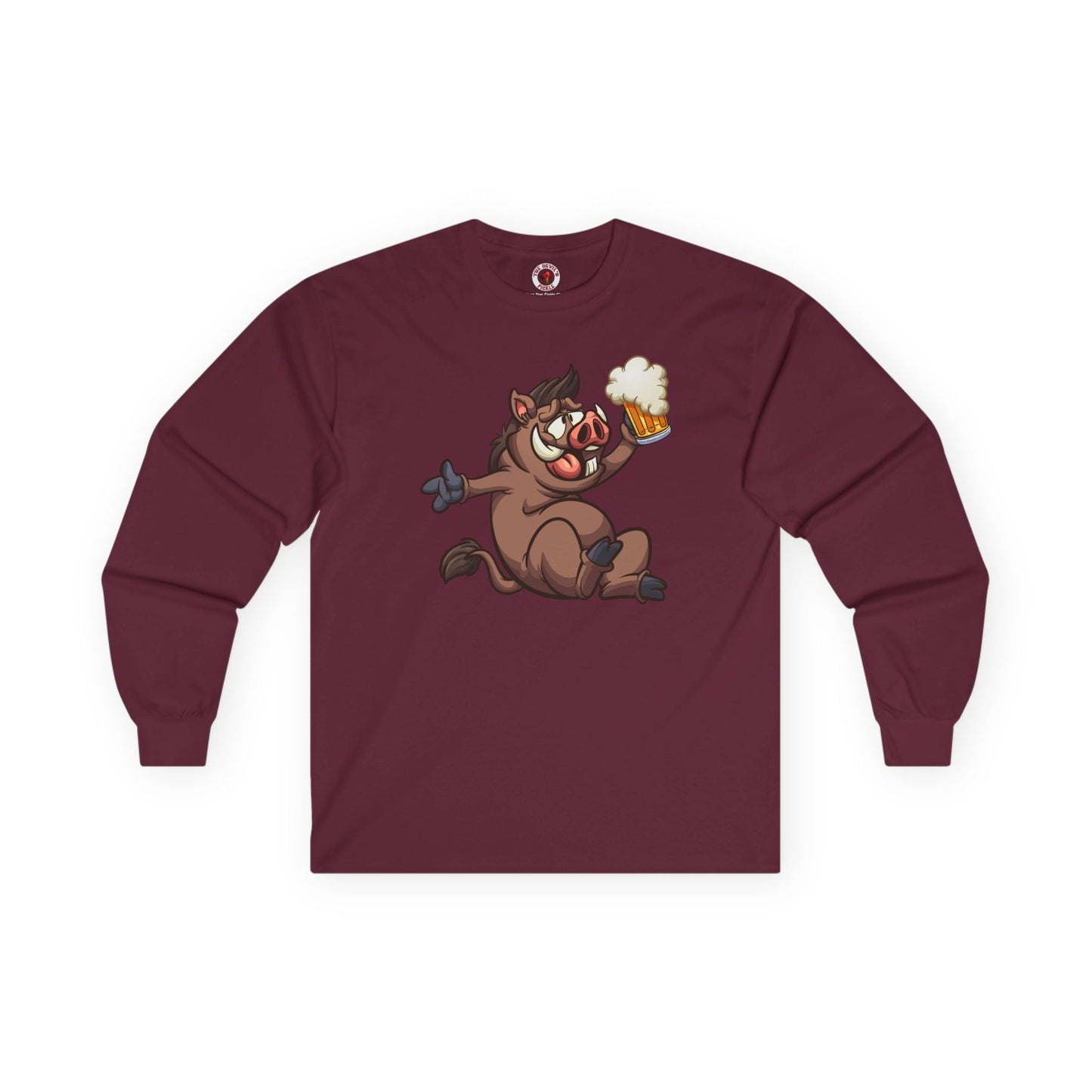 Beer Drinking Boar Long Sleeve Tee The Devil's Pickle