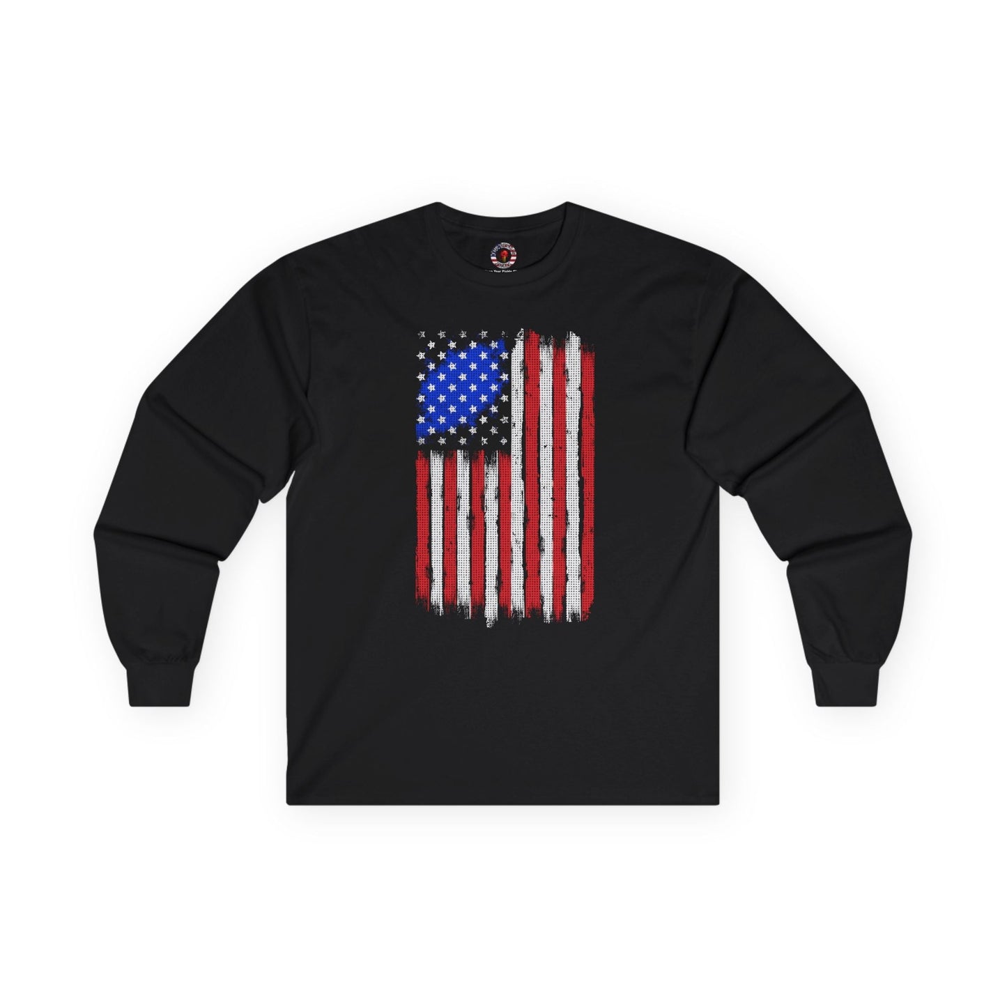 Tattered American Flag  Long Sleeve Tee The Devil's Pickle