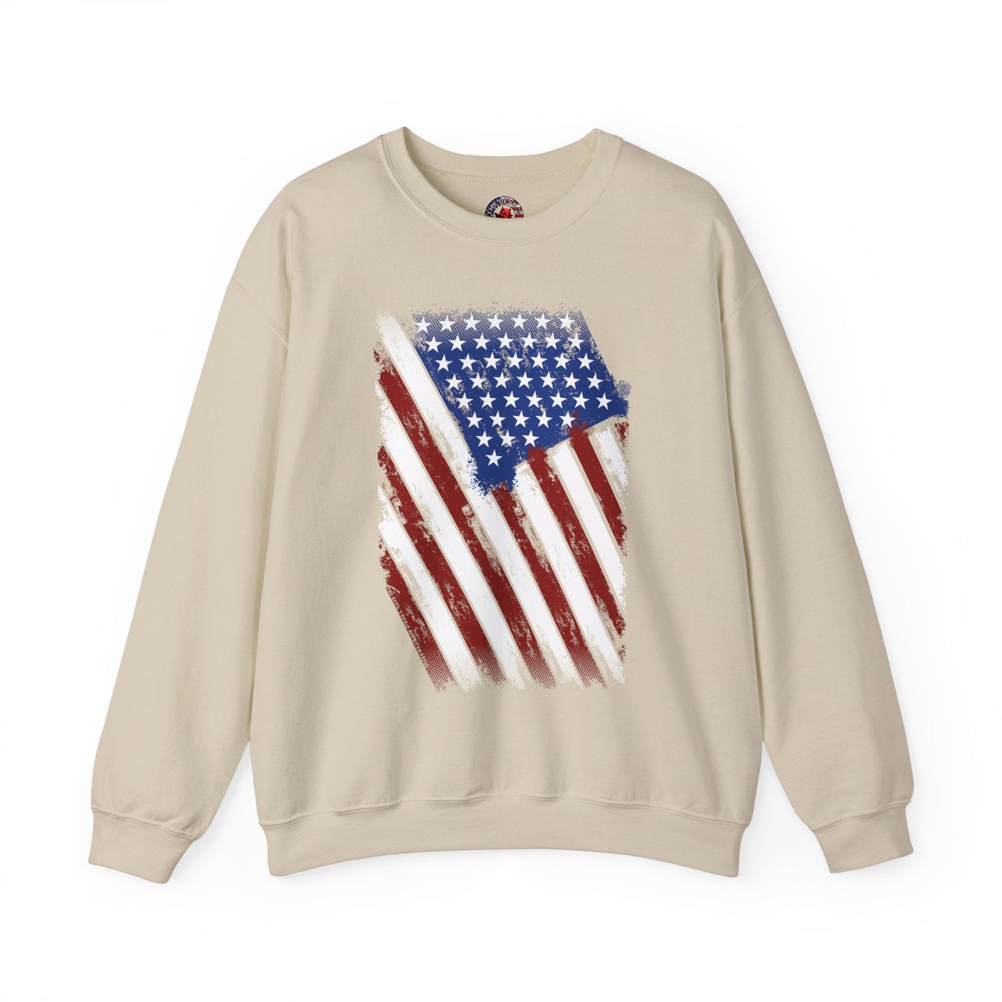 Distressed American Flag Crewneck Sweatshirt The Devil's Pickle