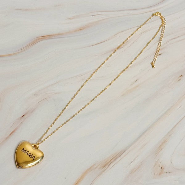 Mama Engraved Heart Pendant Necklace Shop Style & More | Fresh Looks, Everyday Deals & Free Shipping