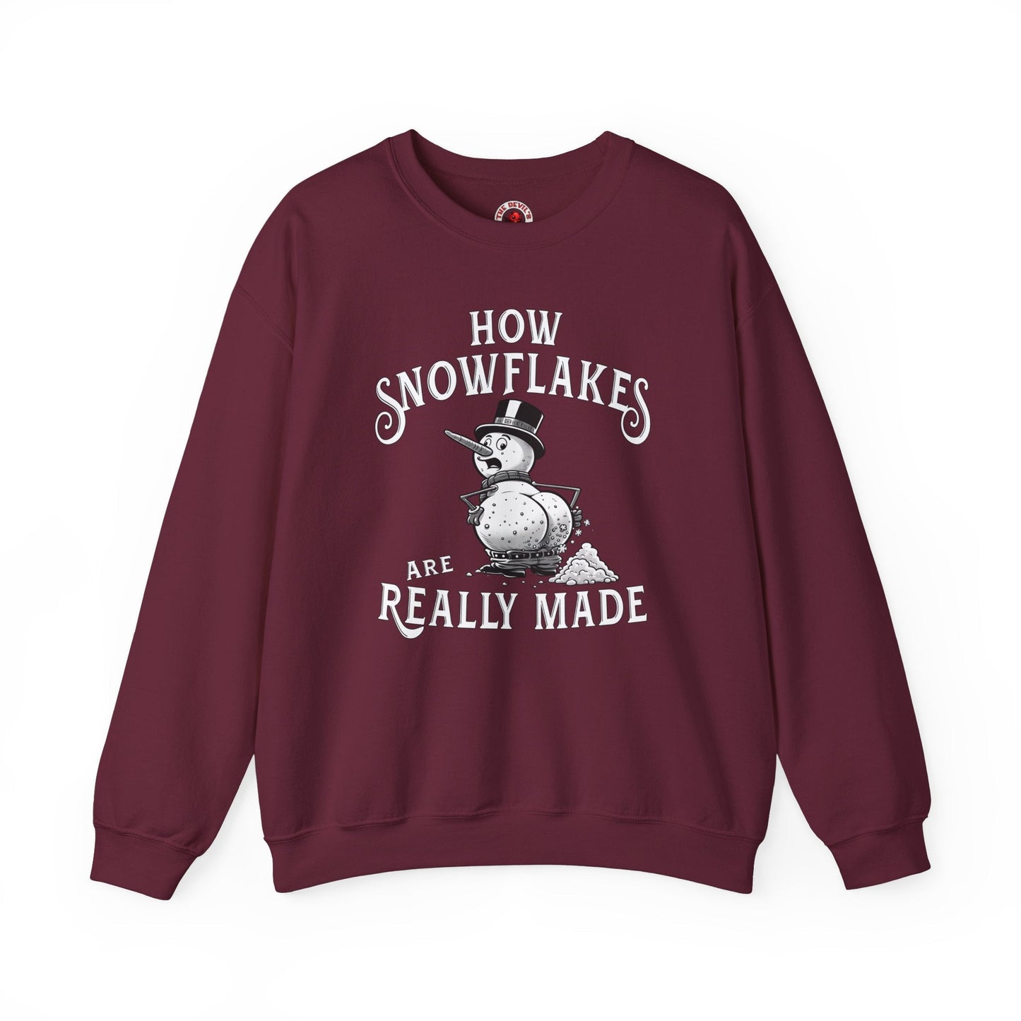How Snowflakes Are Really Made Crewneck Sweatshirt The Devil's Pickle