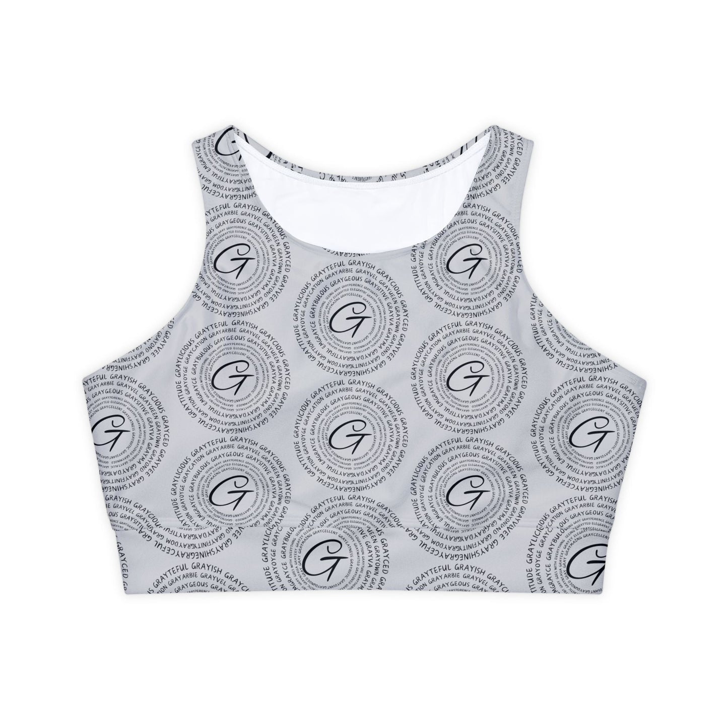 Fully Lined, Padded Sports Bra (AOP) Grayceful LLC