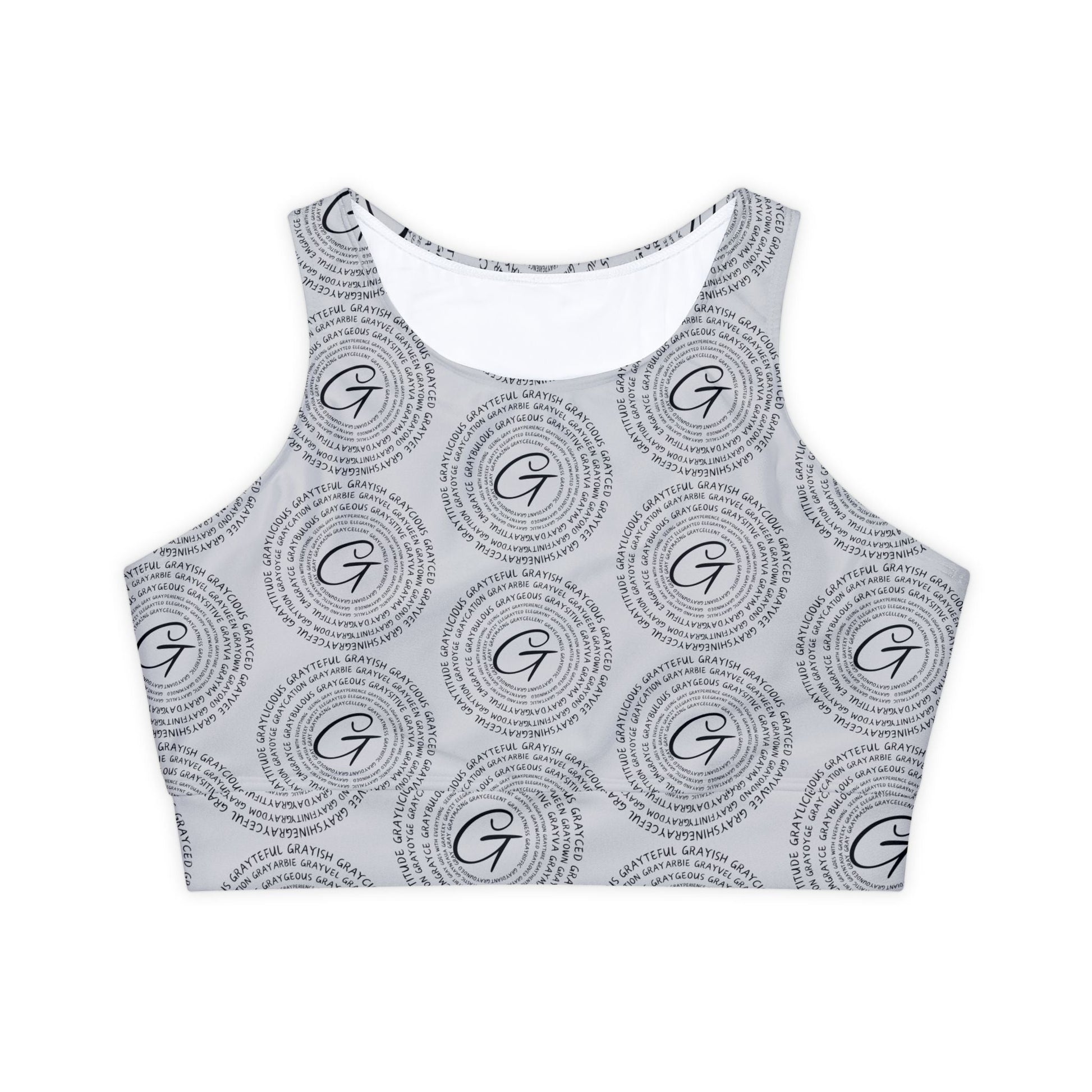 Fully Lined, Padded Sports Bra (AOP) Grayceful LLC