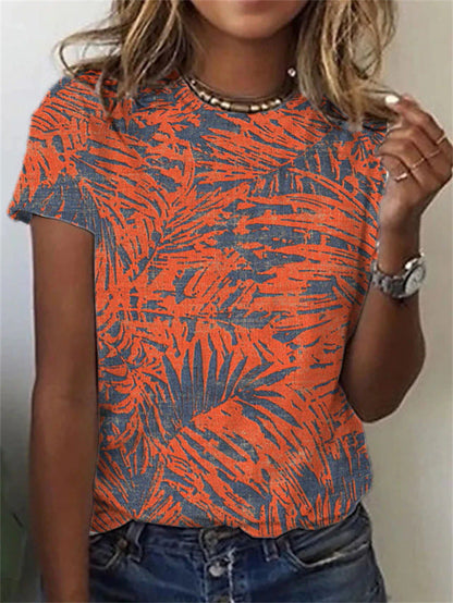 Women's Geometric Print Long Sleeve Loose Casual Tee FitiqueFit