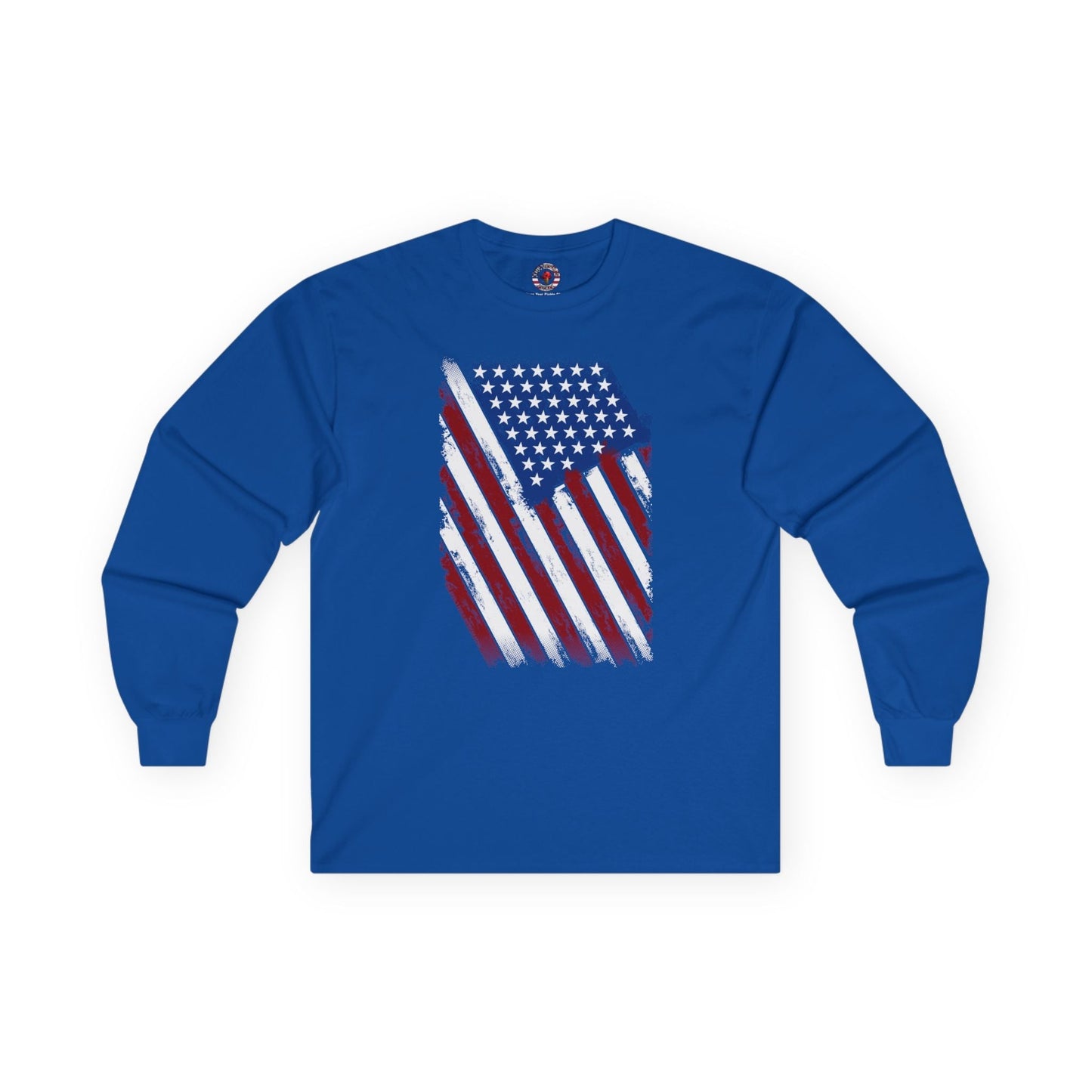 Distressed American Flag Long Sleeve Tee The Devil's Pickle