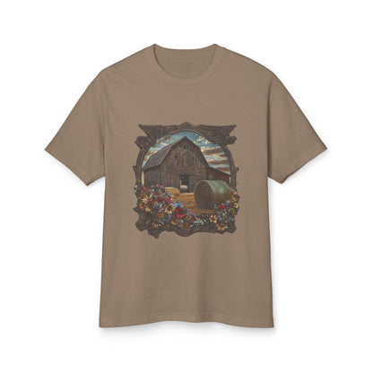Weathered Barn and Wildflowers Tee Country in My Heart