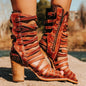 Womens Retro Stiletto-Strap Cutout Sandals See size chart under “more details” The Fashion Celestial
