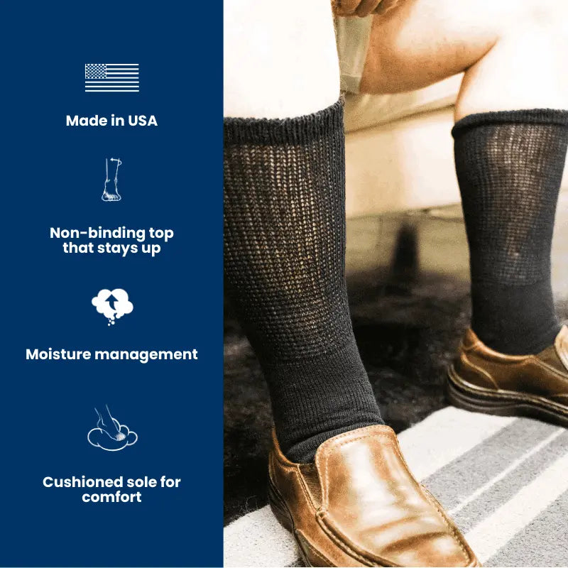 Men's Ultra-Soft Upper Calf Diabetic Socks (4 Pair) DSC