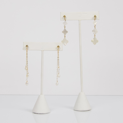 Pearl Chain Drop Earrings Emily Anne Designs LLC