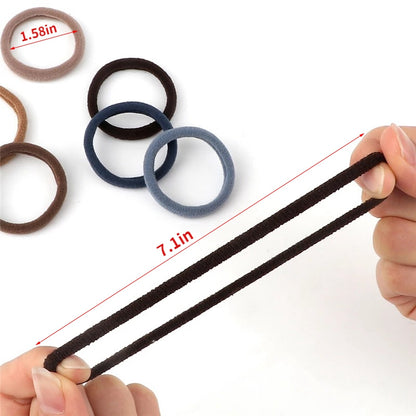 50pcs/Set Women   Basic Hair Bands 1.57inch Simple Solid Colors Elastic Headband Hair Ropes Ties Hair Accessories Ponytail Holder NovaCart