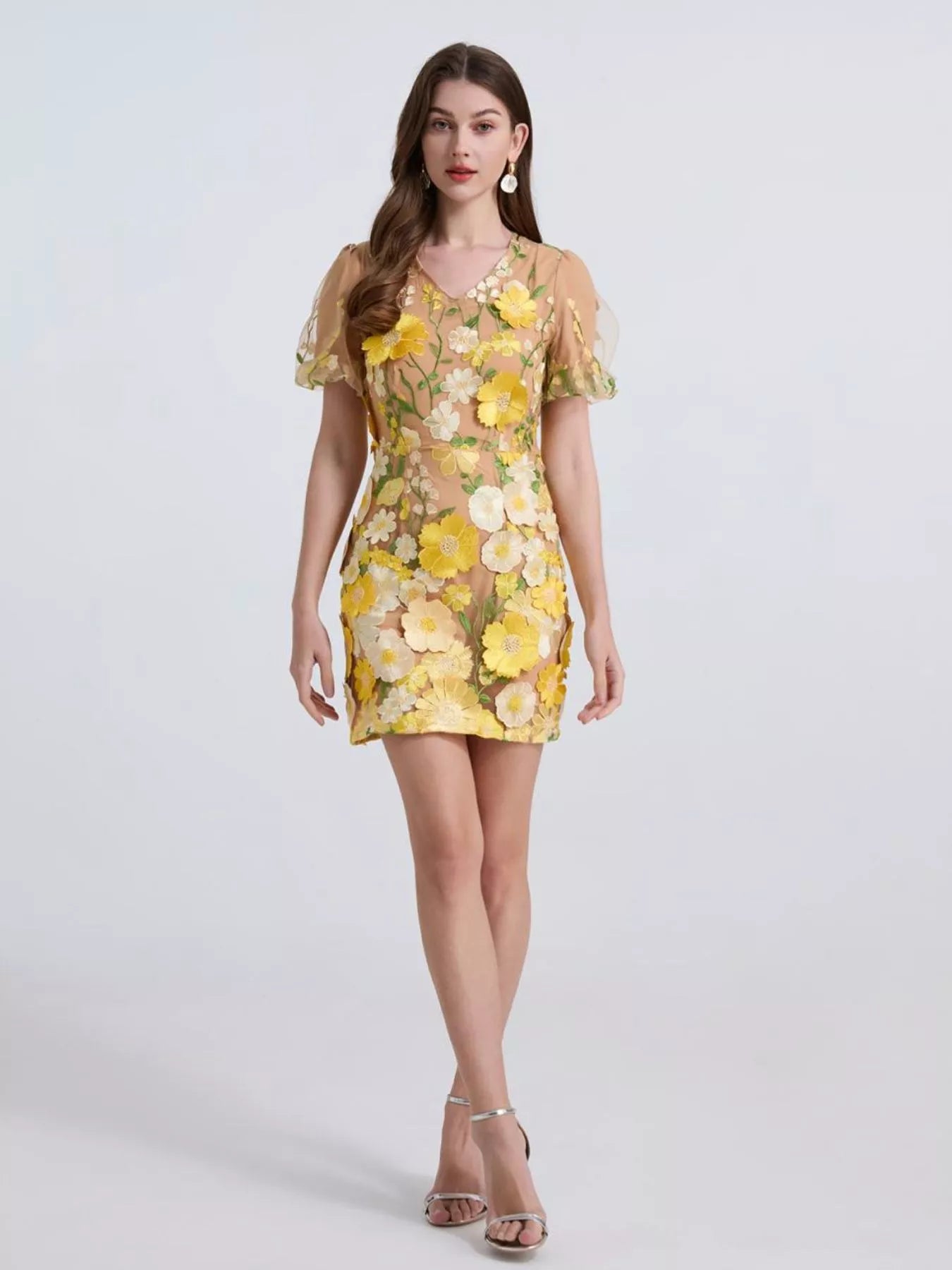 Floral Puff Sleeve Mini Dress New Era Fashion LLc
