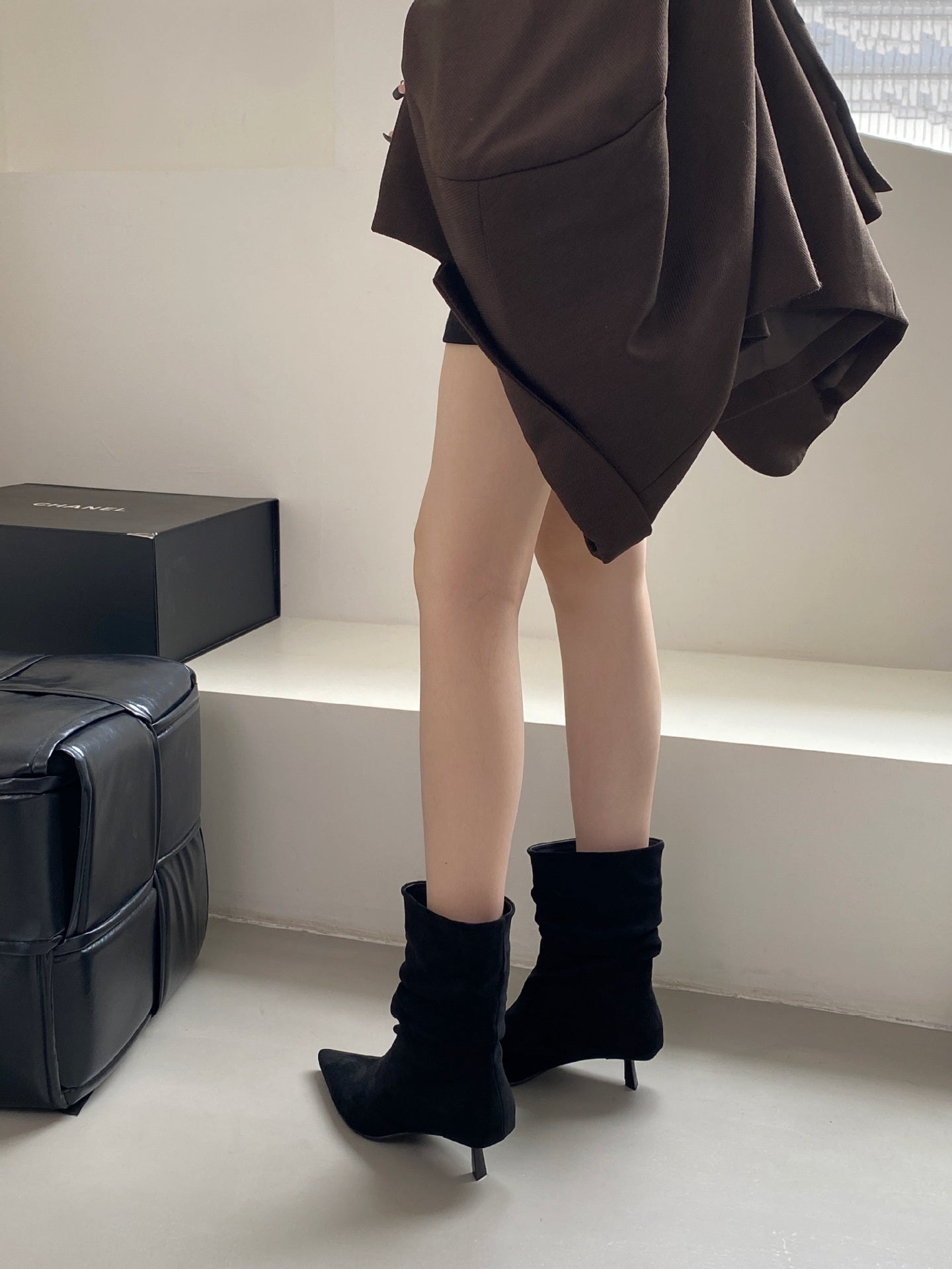 Pointed Toe Mid-Calf High Heel Boots for Women FitiqueFit