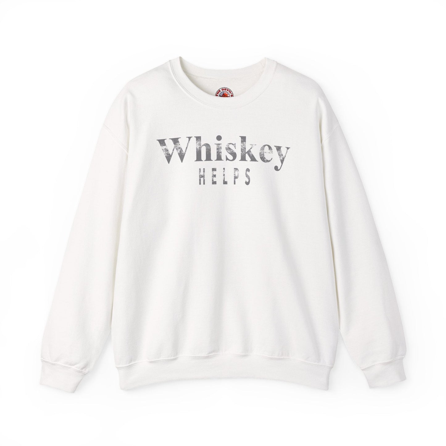 Whiskey Helps Crewneck Sweatshirt The Devil's Pickle