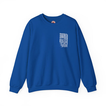 American Flag QR Code Crewneck Sweatshirt The Devil's Pickle