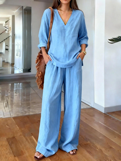 Long Sleeve Top & Full-Length Pants Two-Piece Set – 9 Colors S–3XL FitiqueFit