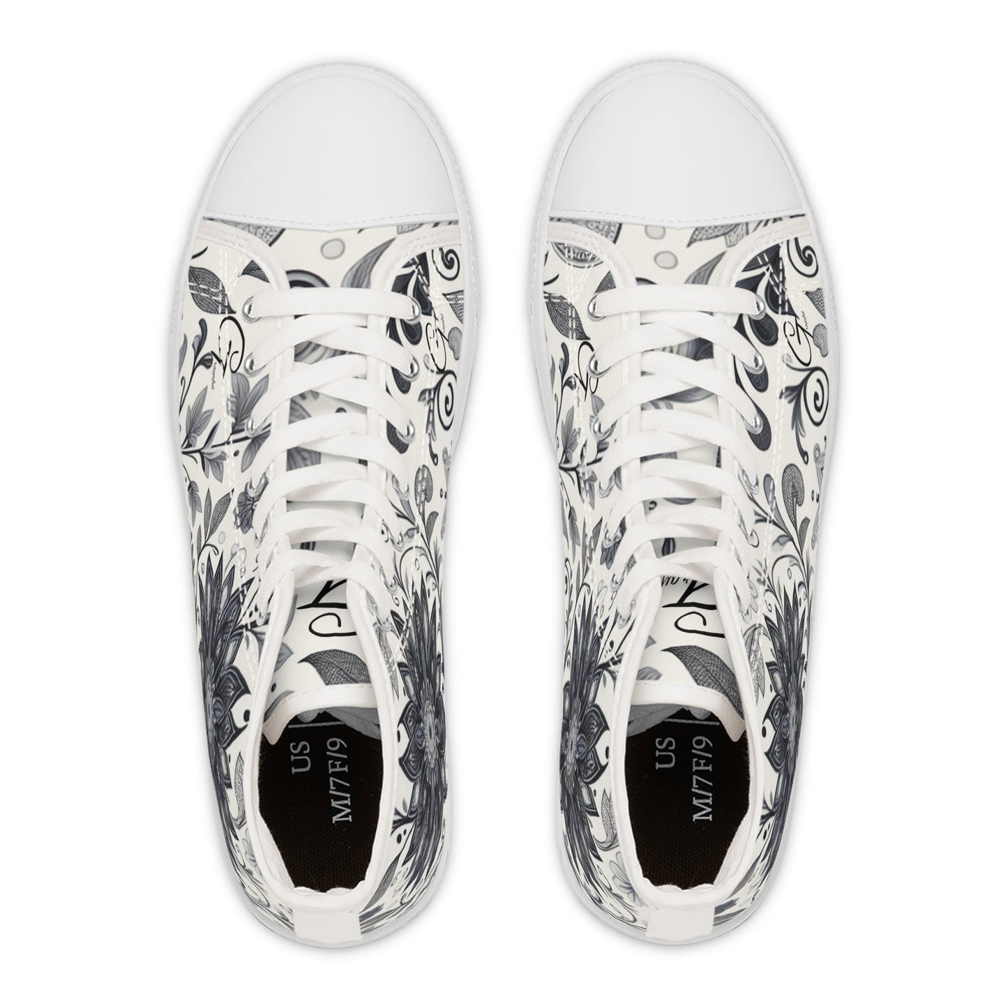 Elegant Floral Women's High Top Sneakers | Stylish Footwear for All Occasions, Casual Wear, Unique Gifts, Trendy Sneakers, Fashion Footwear Grayceful LLC