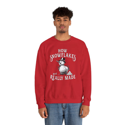 How Snowflakes Are Really Made Crewneck Sweatshirt The Devil's Pickle
