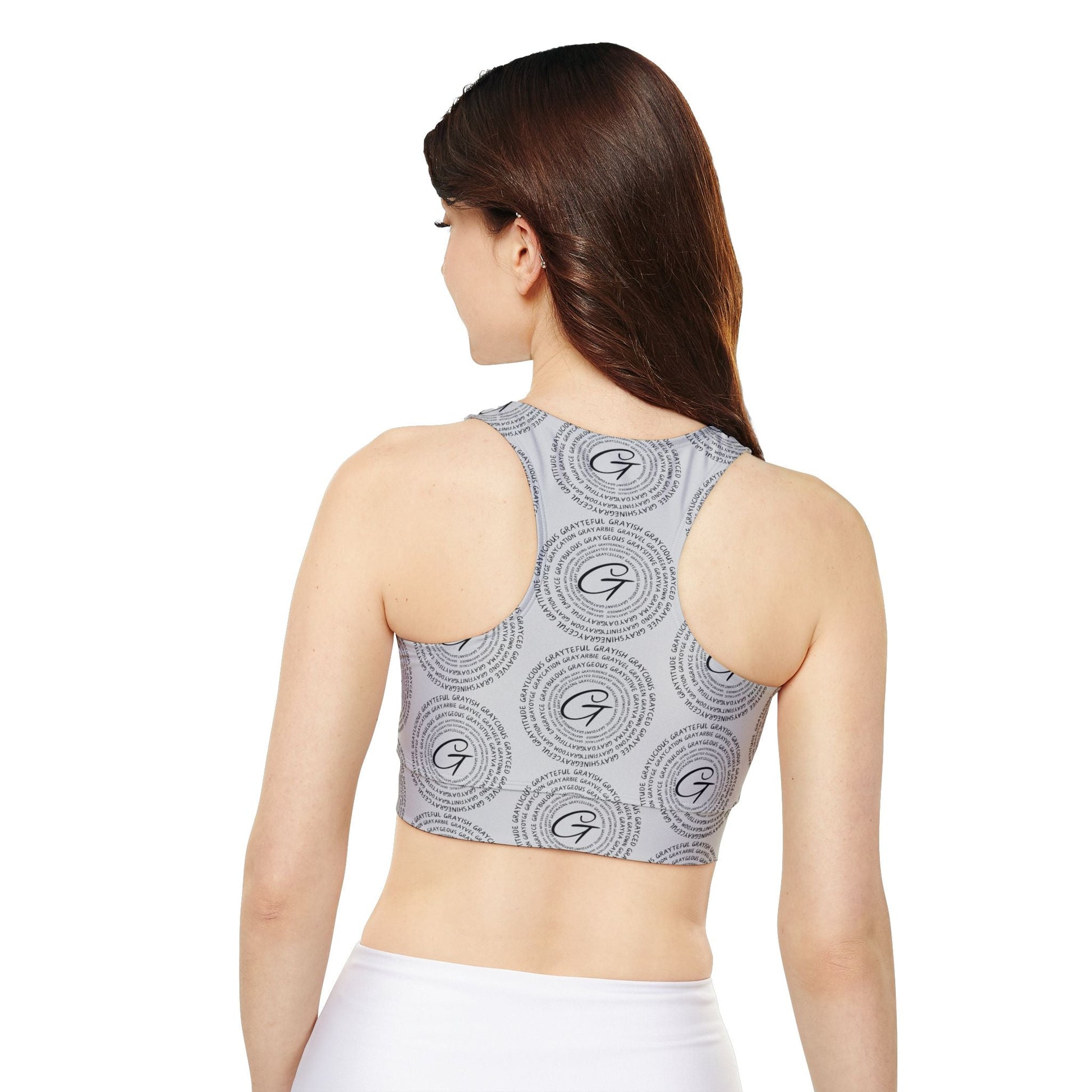 Fully Lined, Padded Sports Bra (AOP) Grayceful LLC