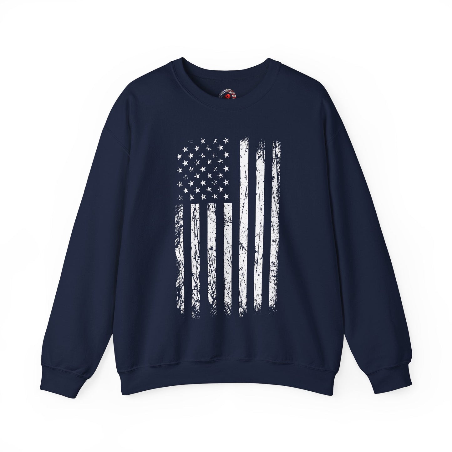 American Grunge Flag Crewneck Sweatshirt The Devil's Pickle