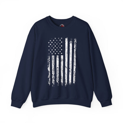 American Grunge Flag Crewneck Sweatshirt The Devil's Pickle