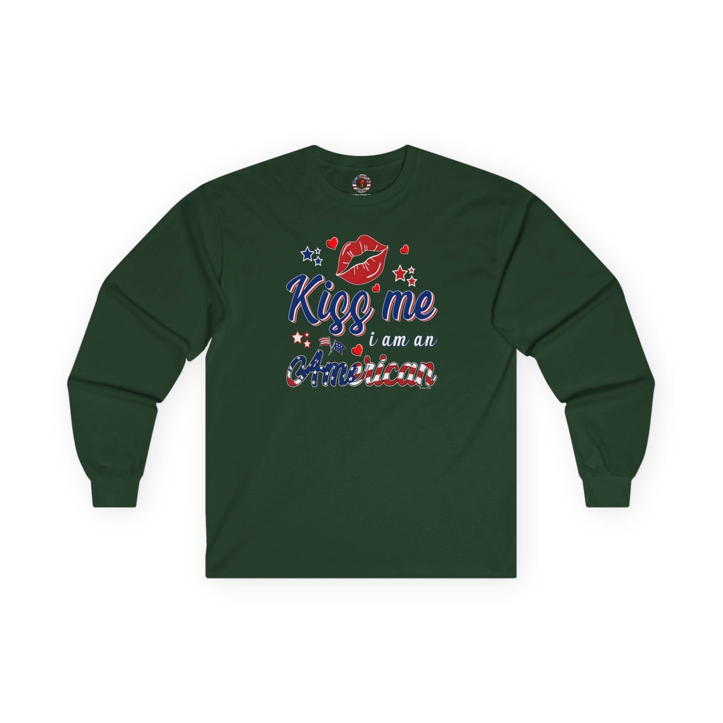 Kiss Me I Am An American Long Sleeve Tee The Devil's Pickle