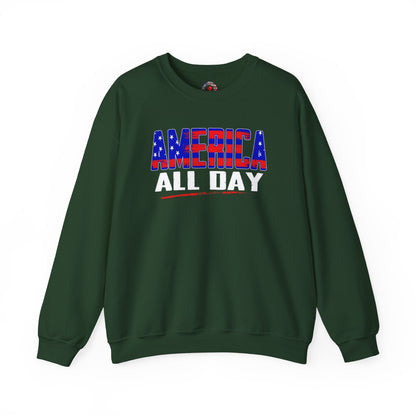 America All Day Crewneck Sweatshirt The Devil's Pickle