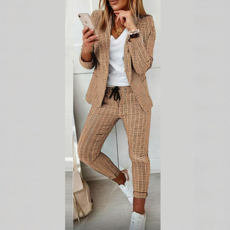 Women’s Plaid Two‑Piece Suit Set FitiqueFit