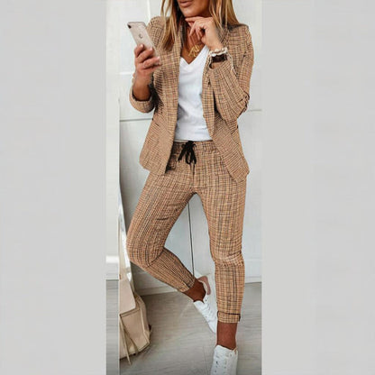 Women’s Plaid Two‑Piece Suit Set FitiqueFit