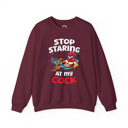 Stop Staring at My Cock Crewneck Sweatshirt The Devil's Pickle