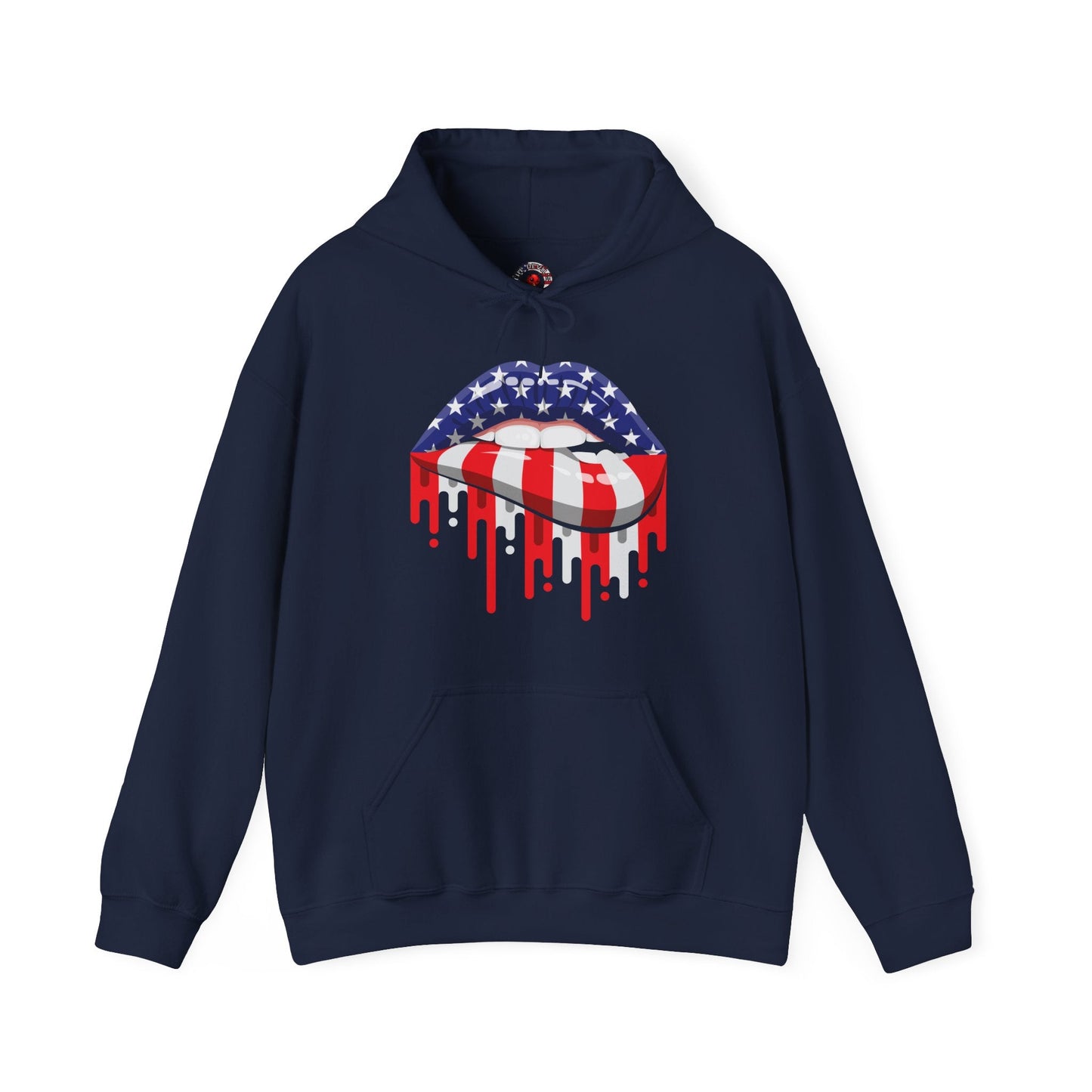 American Flag Lips Hooded Sweatshirt The Devil's Pickle